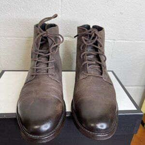All Saints Dark Brown Men's Lace-Up Boots
